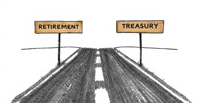 Um desenho que tem 2 caminhos: um é a previdência Privada e o outro é o tesouro direto